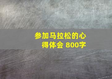 参加马拉松的心得体会 800字